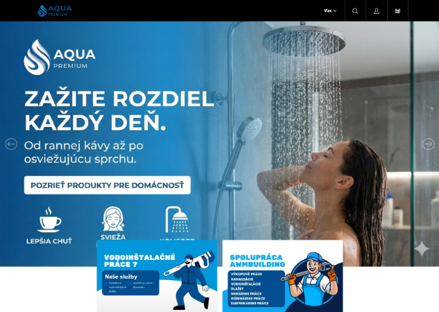 AquaPremium – úvod e-shopu